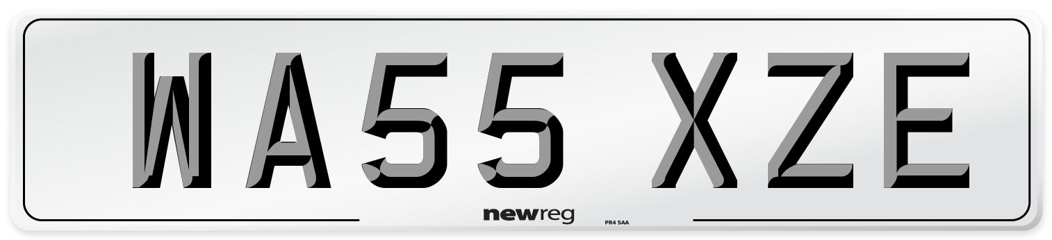 WA55 XZE Number Plate from New Reg